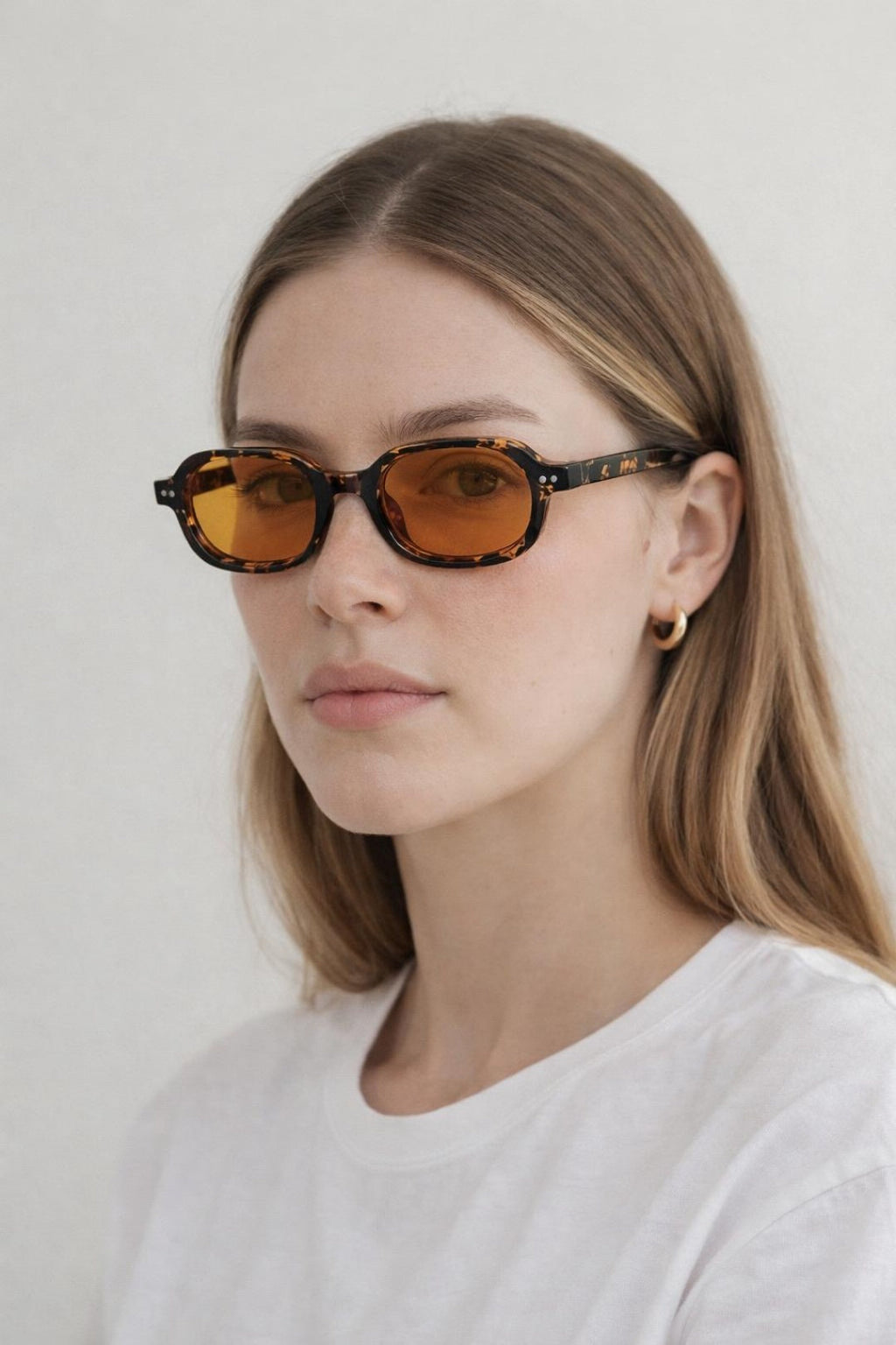 Retro Rounded Square Sunglasses In Tortoiseshell Orange
