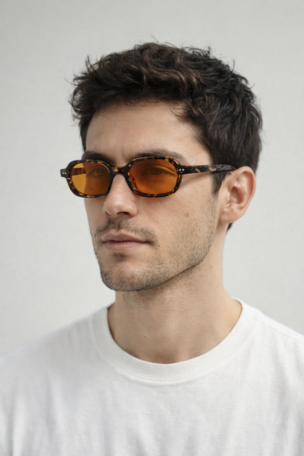 Retro Rounded Square Sunglasses In Tortoiseshell Orange