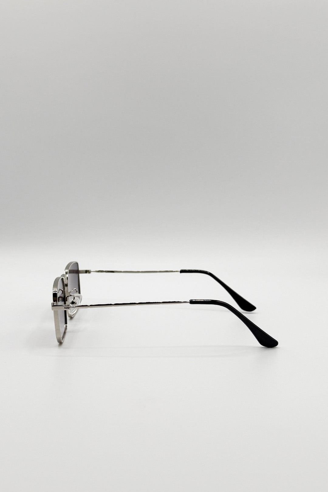 Vintage Metal Square Sunglasses In Silver