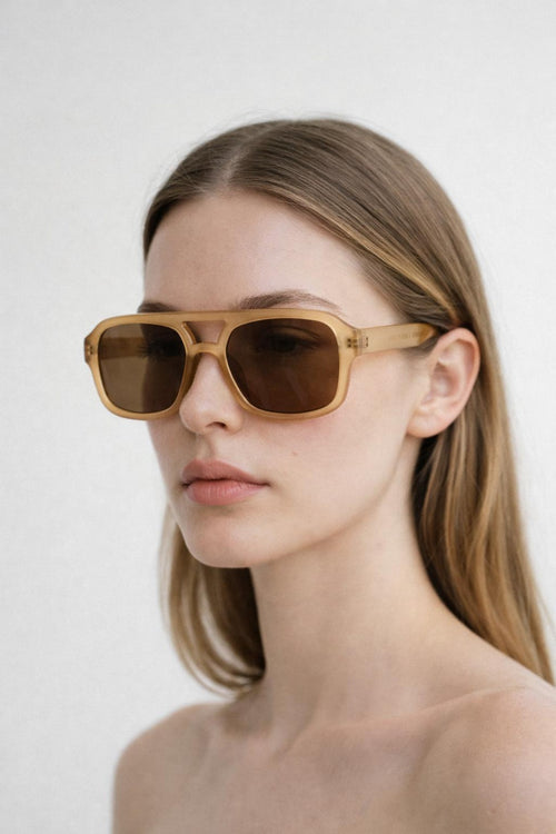 70'S Navigator Sunglasses In Matte Sand