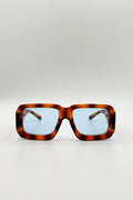 Oversized Square Frame Sunglasses In Brown Stripe