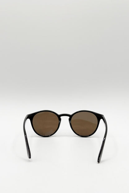 Classic Preppy Plastic Frame Sunglasses with Blue Lense