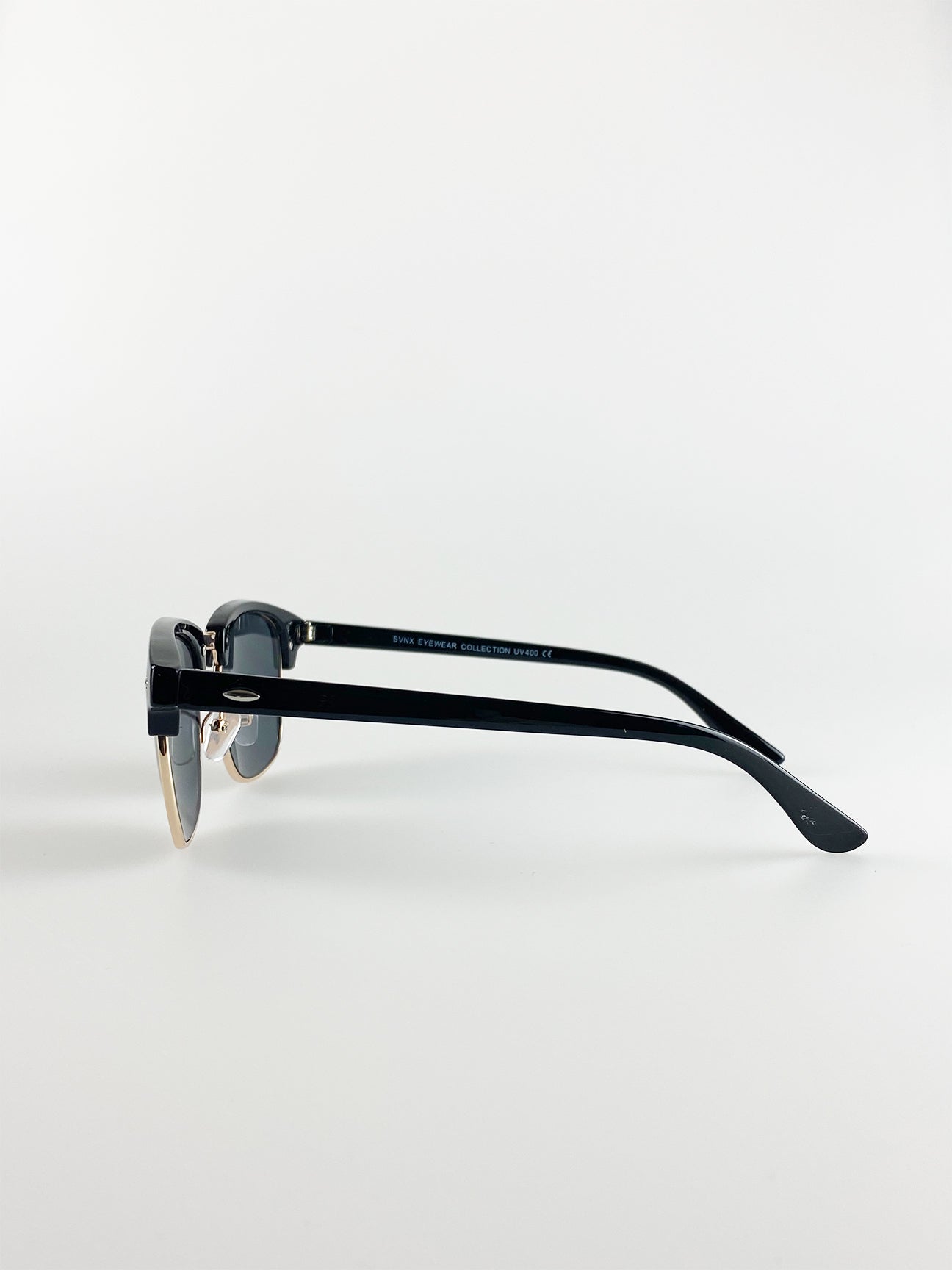 Black Clubmaster Sunglasses with Black Lenses