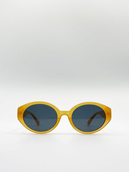 Oval Plastic Frame Sunglasses