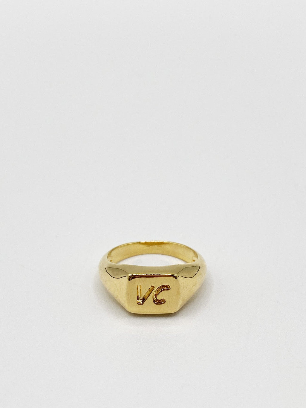 Gold Plated Engraved Signet Ring