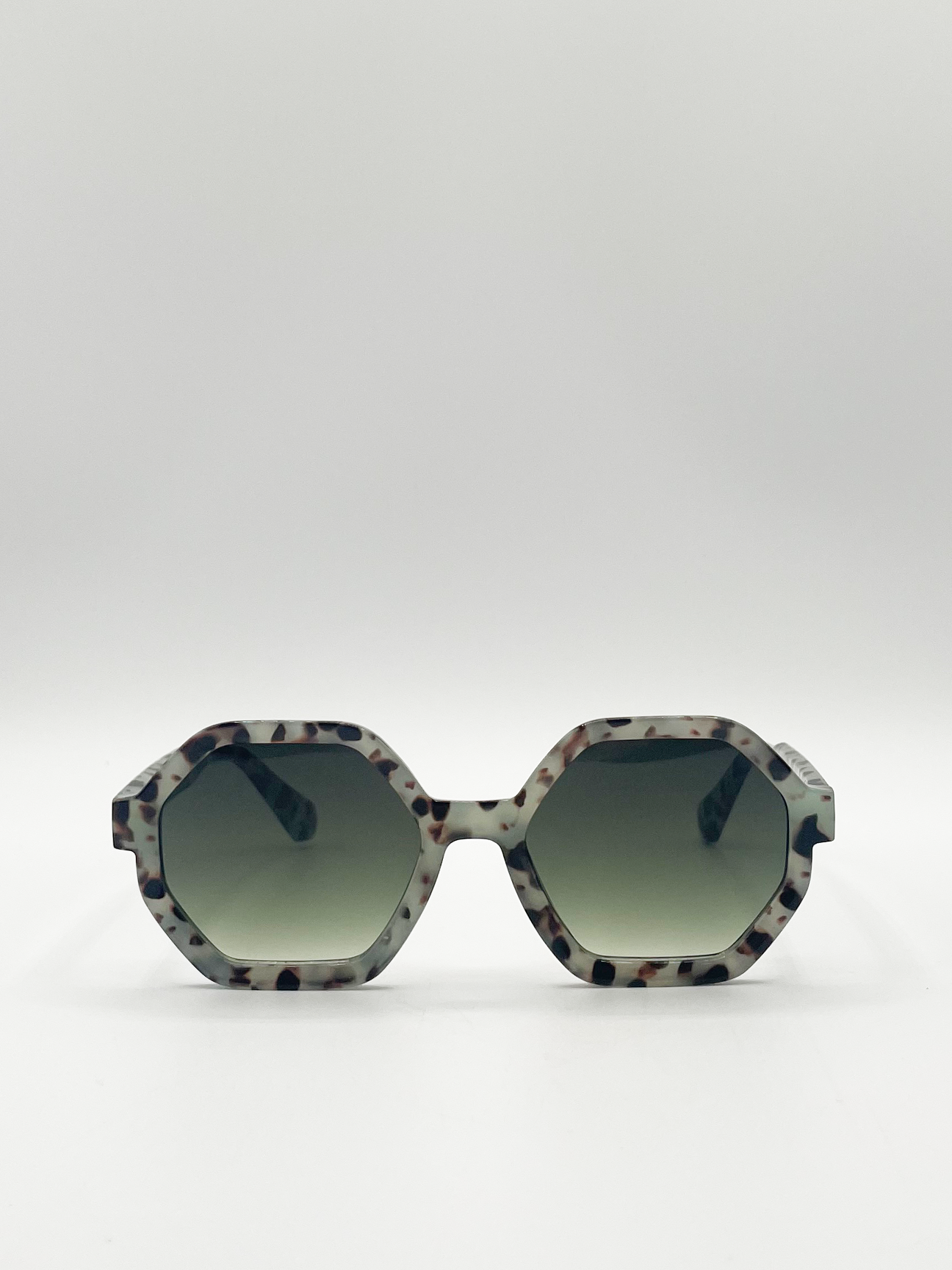 Pale grey tortoiseshell Shape_Oversized hexagon Sunglasses