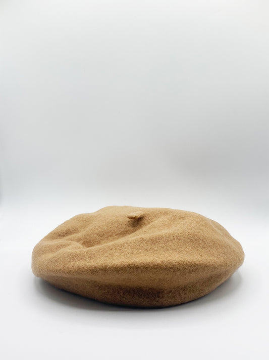 Plain Beret in Beige