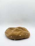 Faux Pearl Burned Orange Beret