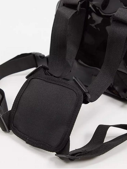 Black PVC Chest Bag