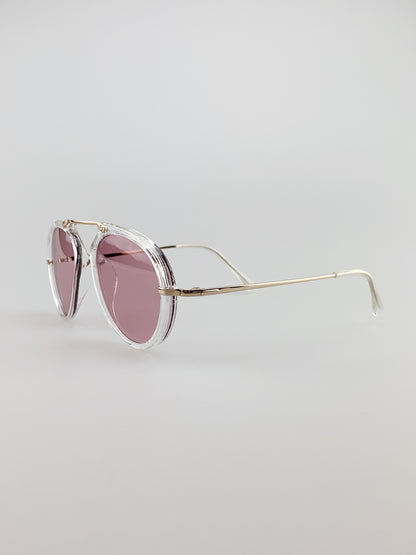 Gold Frame 2 Pack Aviator Style Sunglasses with Bridge