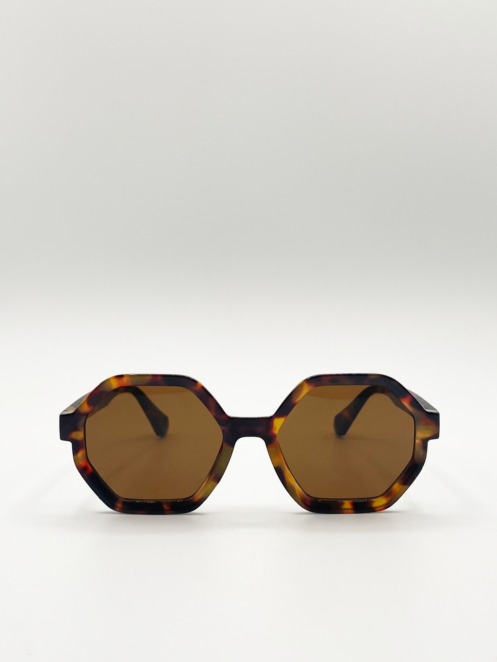 Tortoiseshell Shape_Oversized Hexagon frame sunglasses