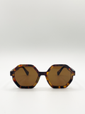 Tortoiseshell Shape_Oversized Hexagon frame sunglasses