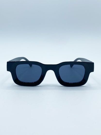 Chunky Square Frame Sunglasses in Black