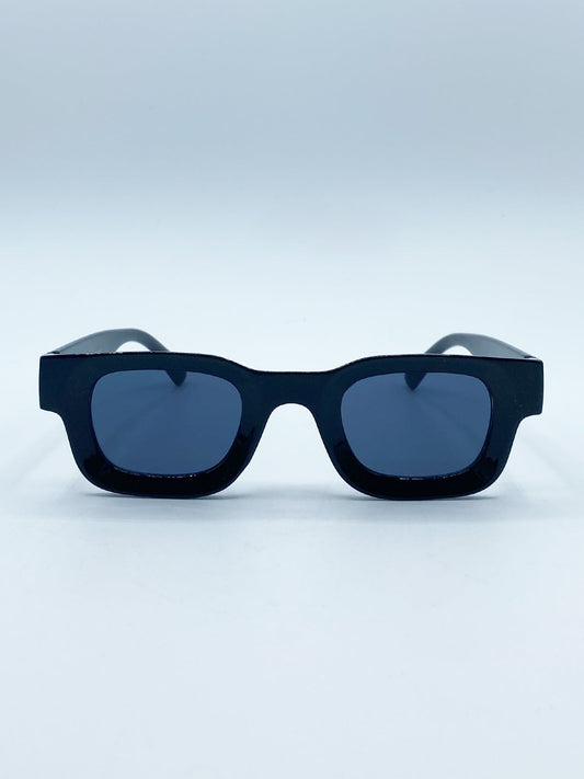 Chunky Square Frame Sunglasses in Black