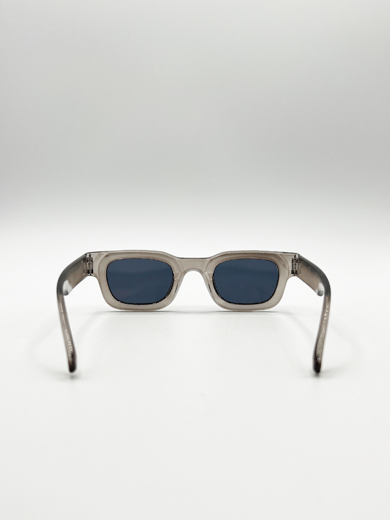 Chunky Square Frame Sunglasses in Clear Black