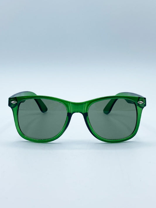 Green Wayfarer Sunglasses with Green Lenses