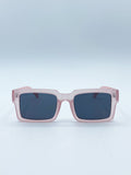 Square Frame Sunglasses in Matte Pink with Black Lenses