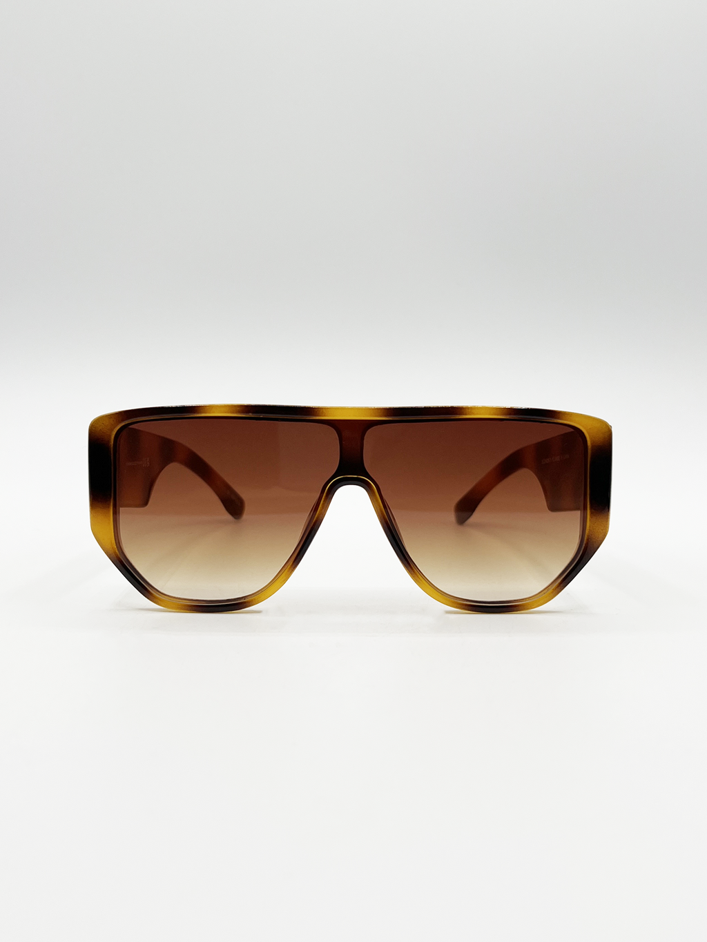 Oversized Flat Top Spotty sunglasses in Brown