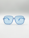 Oversized Lightweight Square Frame Sunglasses in Blue