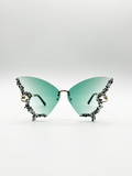 Butterfly Lens with Crystal Detail in Green