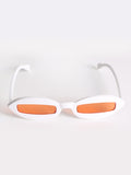 Oval Retro Sunglasses In White