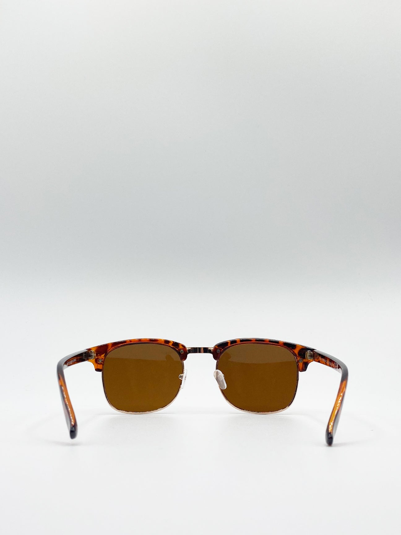 Tortoiseshell Clubmaster Sunglasses with Brown Lenses