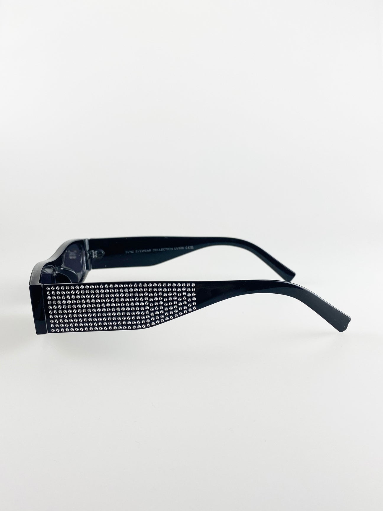 Embellished Rectangle Sunglasses In Black