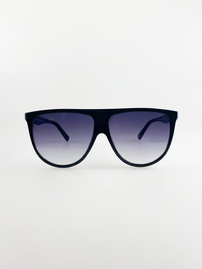 Black Oversized Sunglasses with Black Ombre Lenses